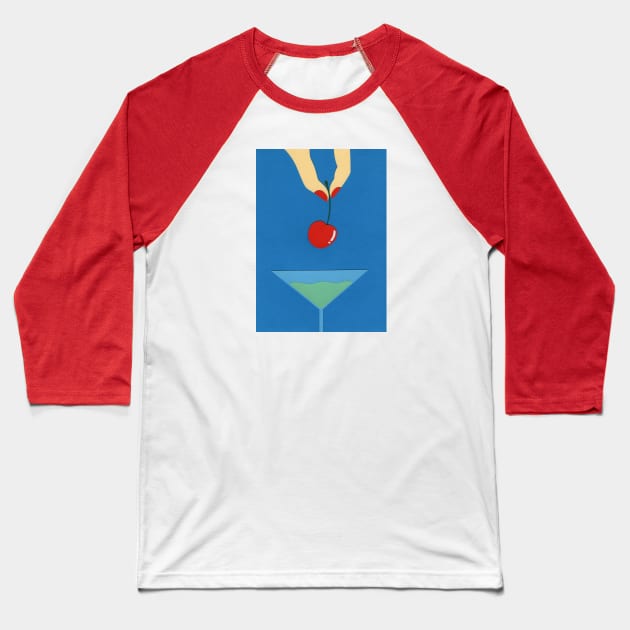 Cherry Nails Baseball T-Shirt by Rosi Feist